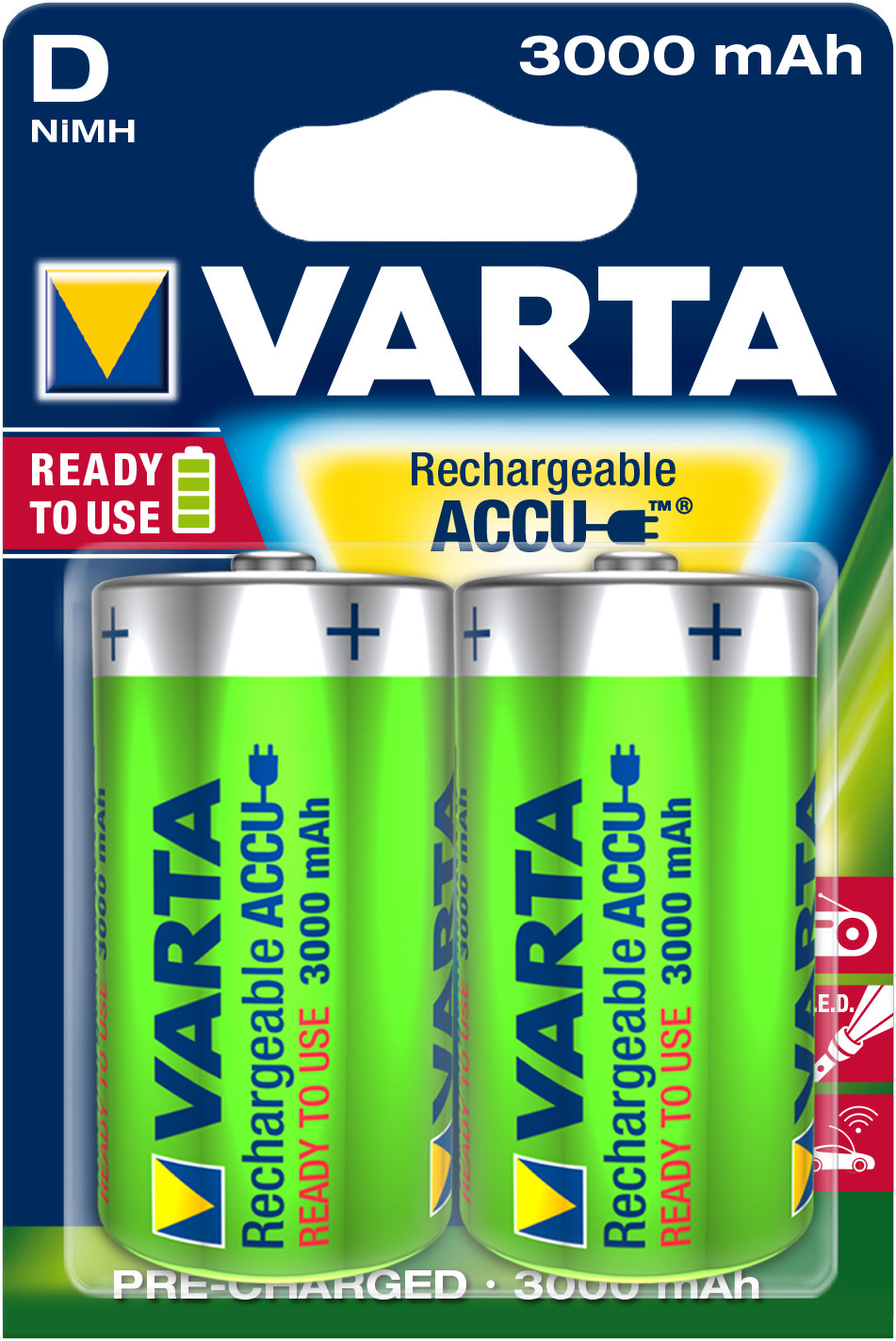 Varta - Accu Power HR20/D 3000 mAh. Blister x2