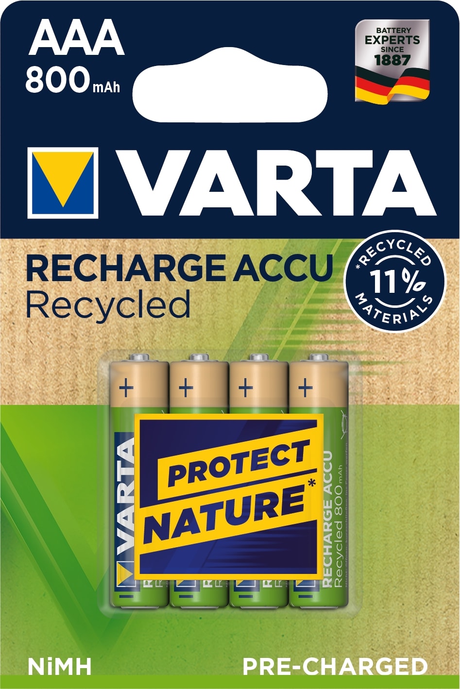 Varta - Accu Recycled HR03  800/AAA mAh. Blister x4