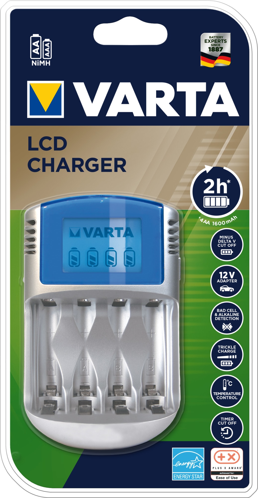 Varta - LCD Chargeur + allume cigare - sans accu