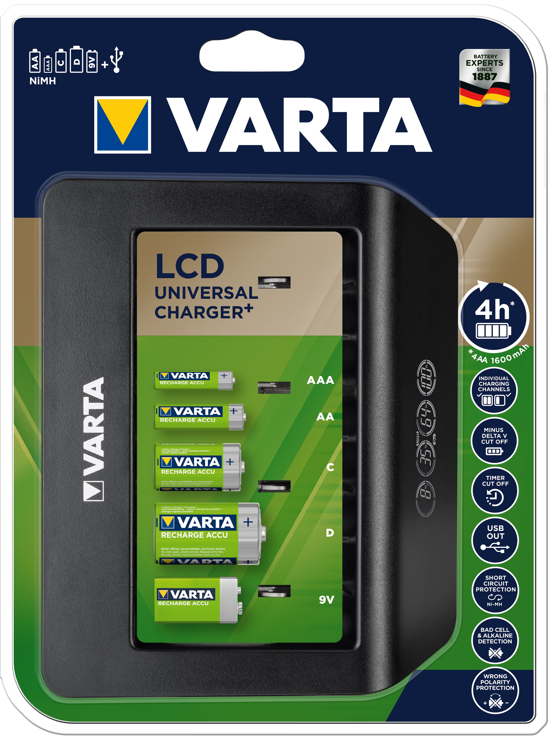 Varta - LCD UNIVERSAL CHARGER+ sans accu