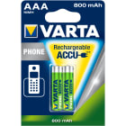 Varta - Accu téléphone AAA/HR03 800 mAh. Blister x2