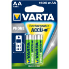 Varta - Accu téléphone AA/HR6 1600 mAh. Blister x2