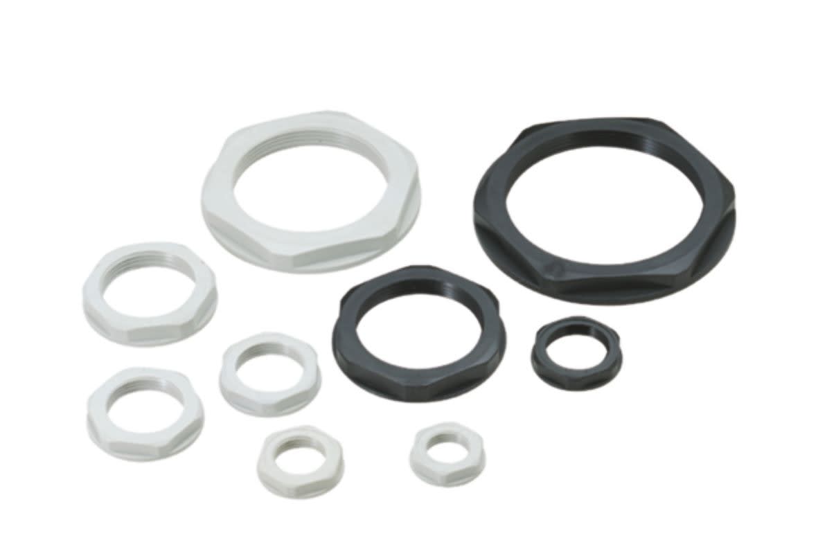 Cembre - Ecrou en polyamide avec collerette Pg 11 gris foncé (RAL 7001)