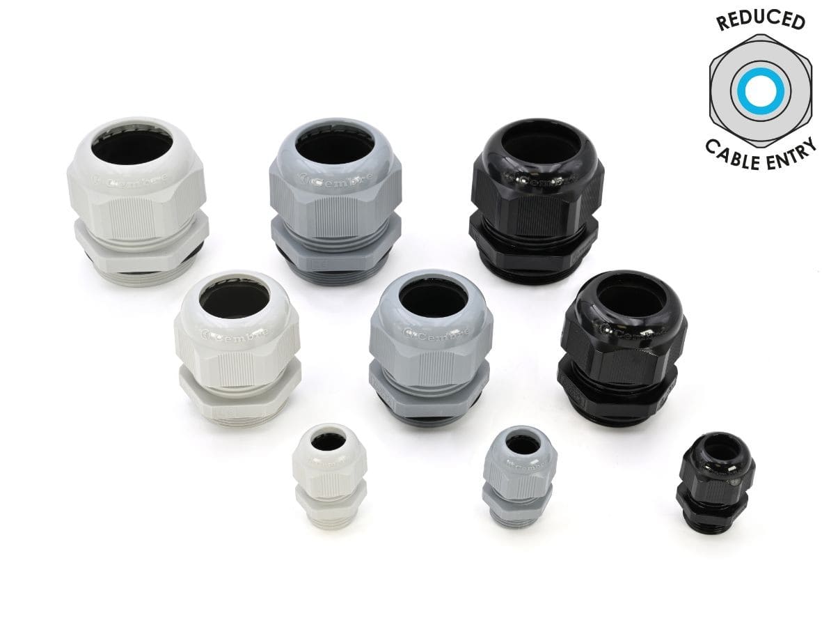 Cembre - Presse-étoupe gamme étroite en polyamide IP68 ISO 20 gris (RAL 7035)