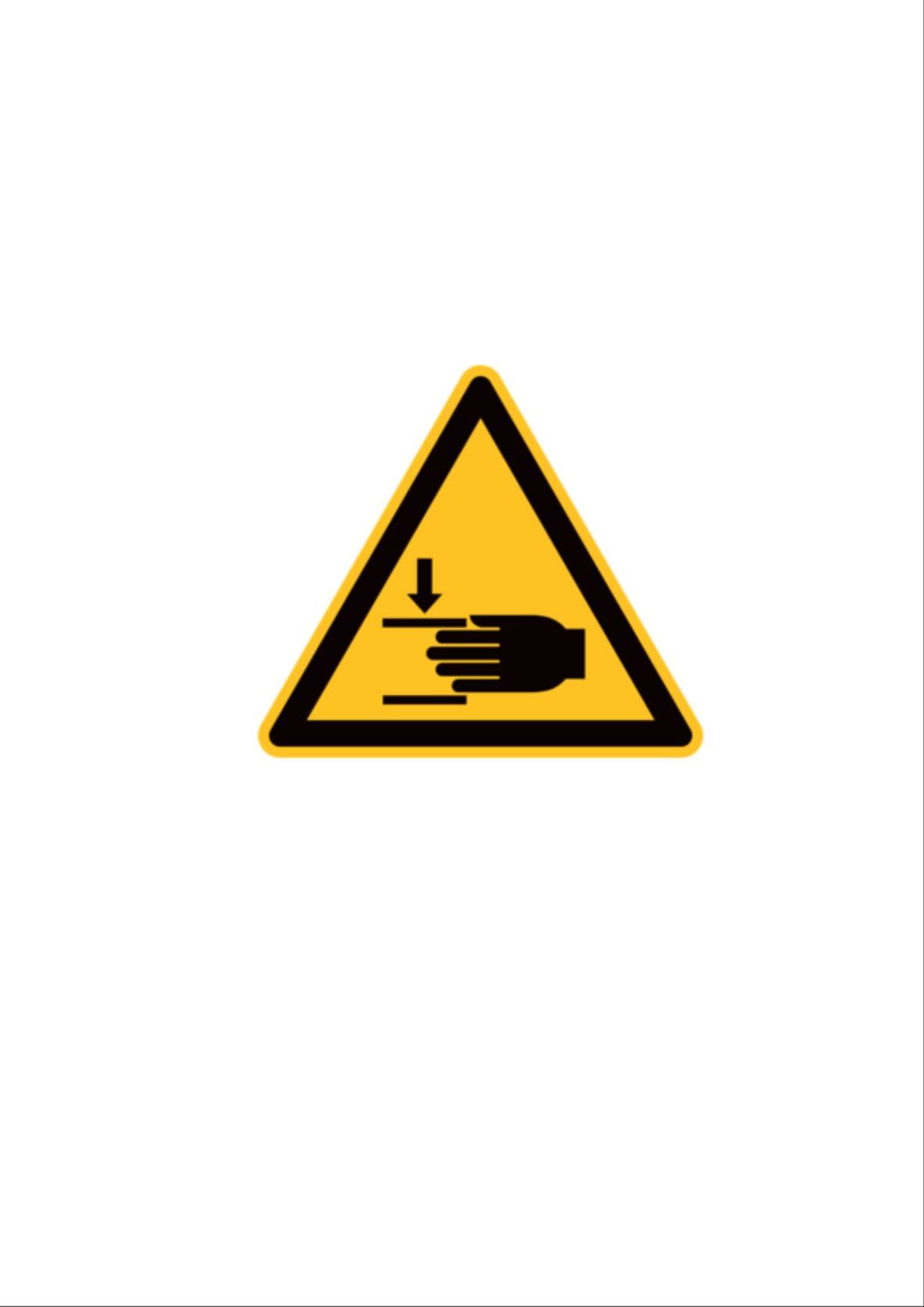 Cembre - Etiquette signalétique triangulaire attention aux mains 100 mm