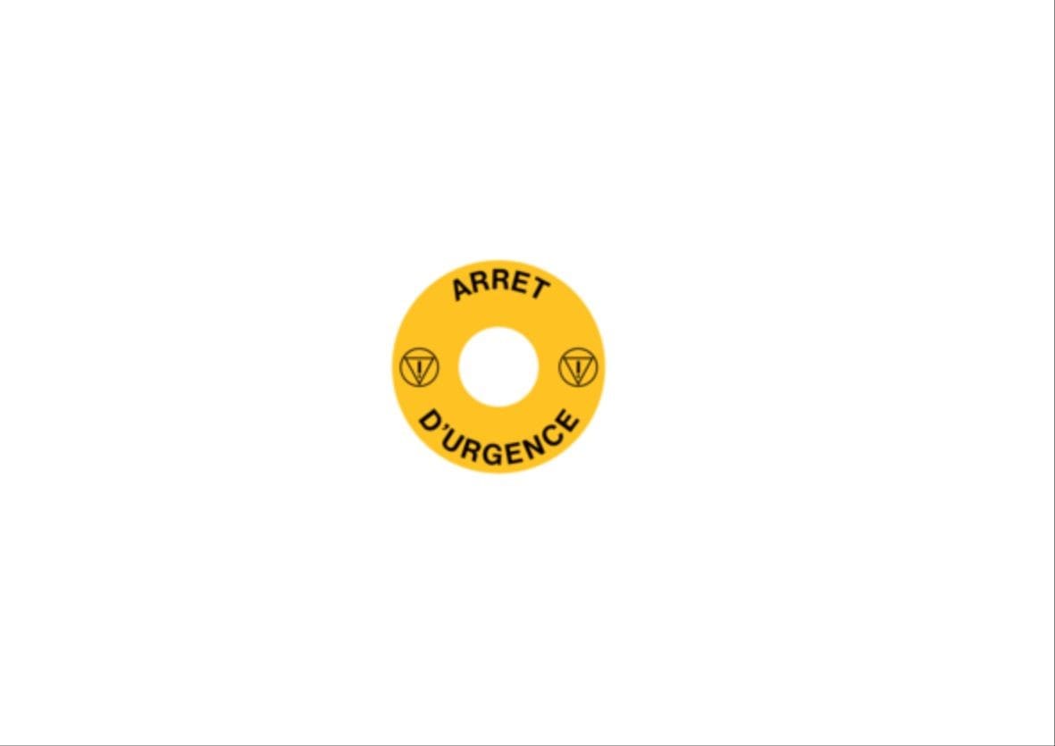 Cembre - Etiquette arrêt d'urgence adhésive Diam. 60 mm