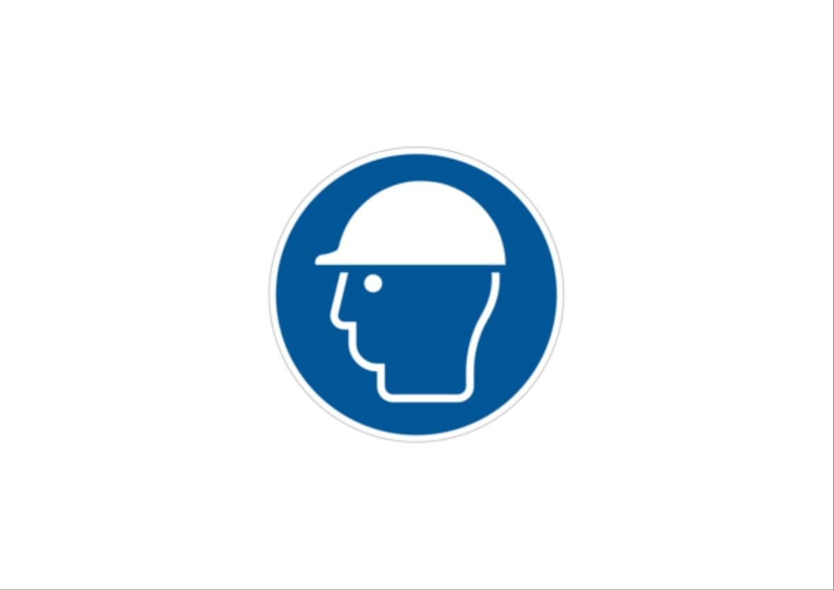 Cembre - Etiquette signalétique ronde porter un casque Diam. 100 mm