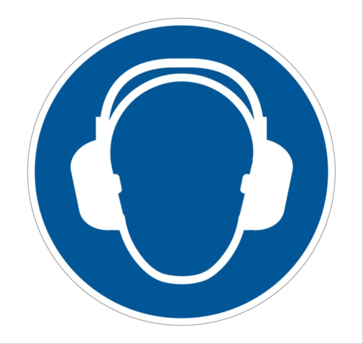 Cembre - Etiquette signalétique ronde porter un casque d'oreilles Diam. 50 mm