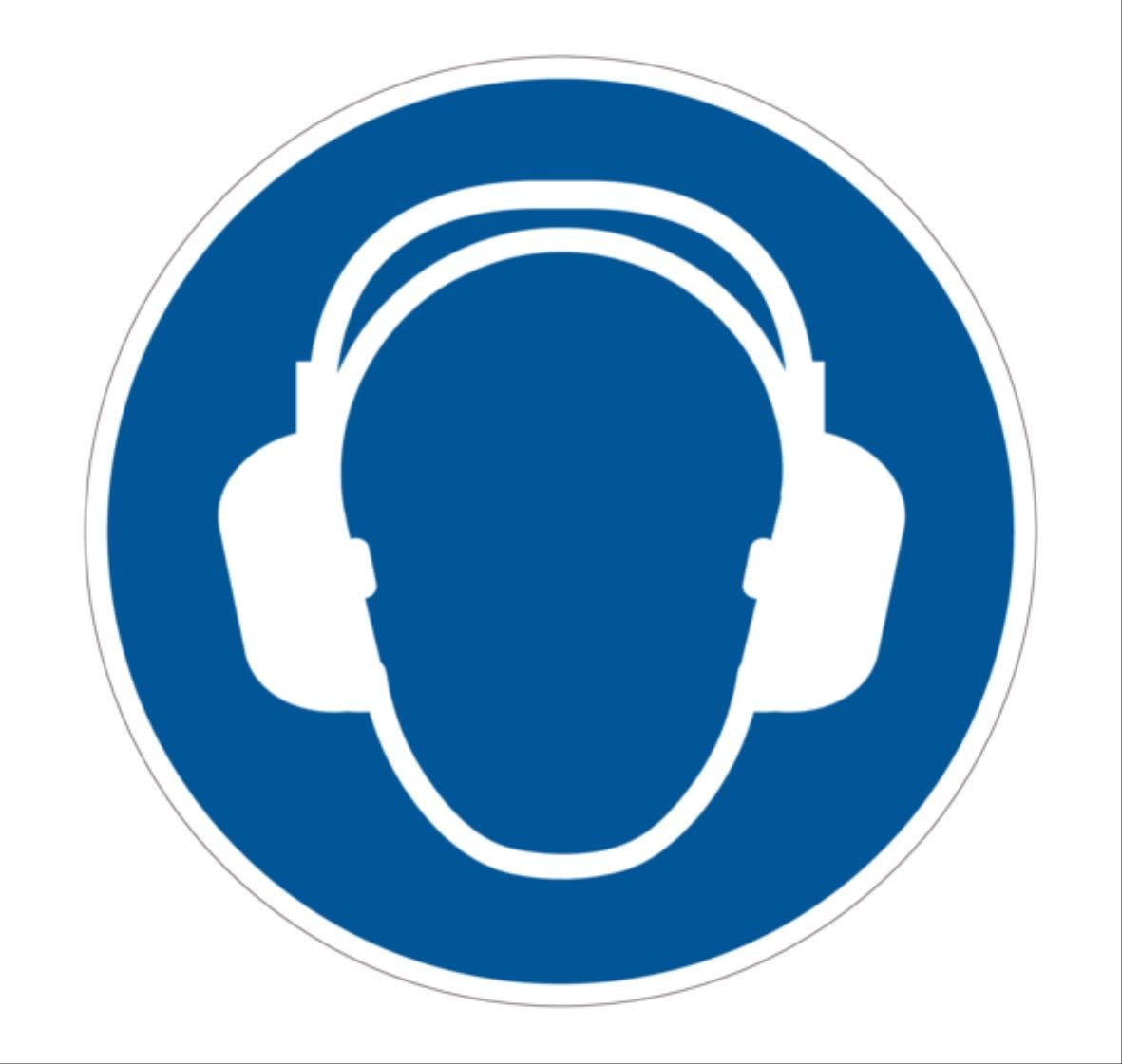 Cembre - Etiquette signalétique ronde porter un casque d'oreilles Diam. 50 mm