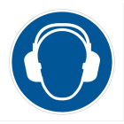 Cembre - Etiquette signalétique ronde porter un casque d'oreilles Diam. 50 mm