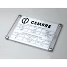 Cembre - Plaque personnalisable de type MG-VRT-R 35 x 100 mm blanche