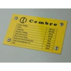 Cembre - Plaque personnalisable de type MG2-VRT-RH 29 x 140 mm blanche