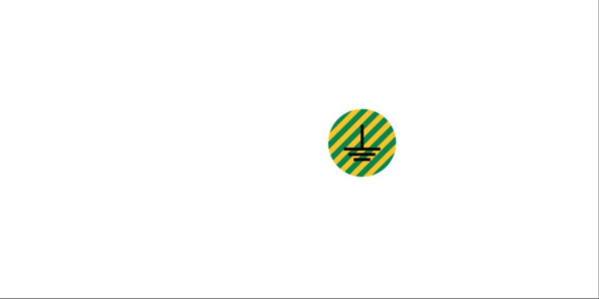 Cembre - Etiquette signalétique ronde terre vert/jaune Diam. 20 mm