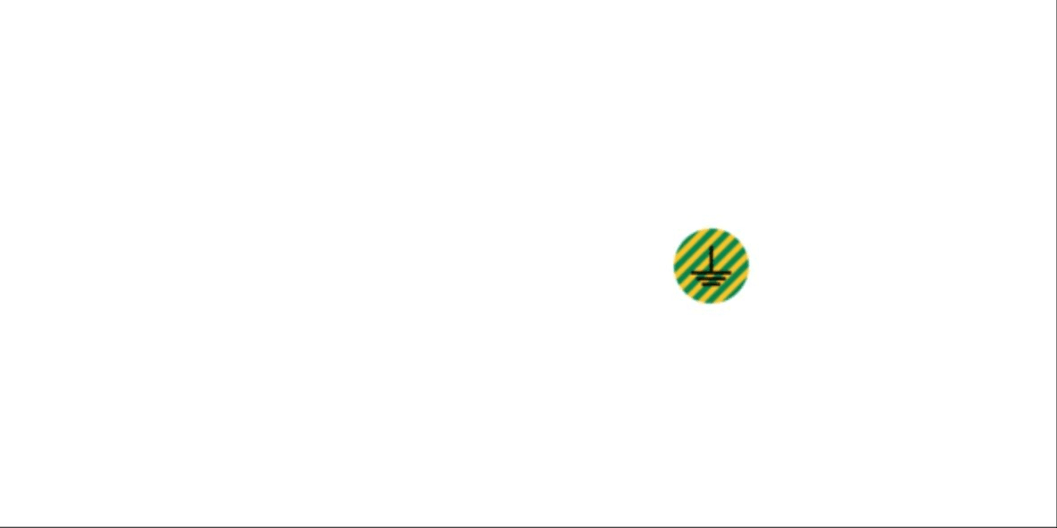Cembre - Etiquette signalétique ronde terre 20 mm jaune/vert