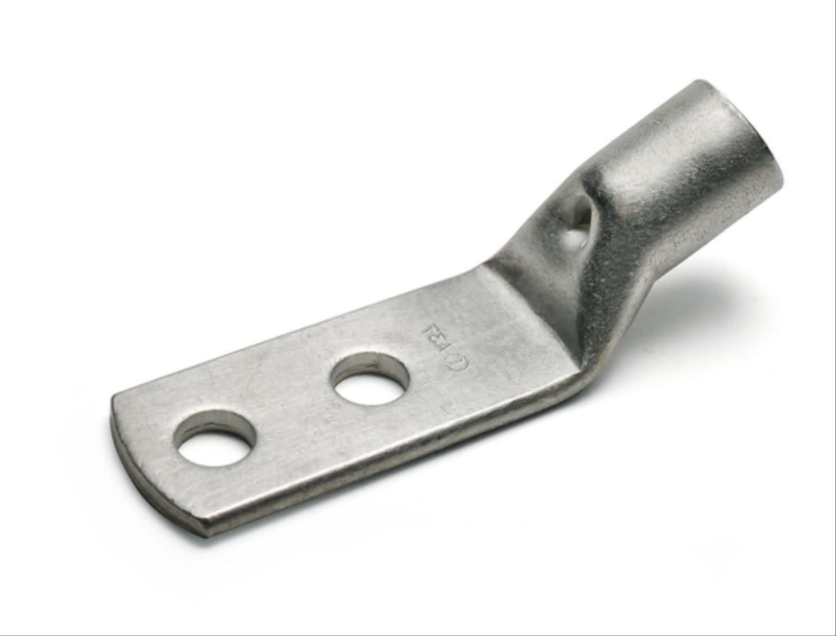 Cembre - Cosse tubulaire cuivre 25 mm² - 2 trous diam. 12 mm coudée à 345°