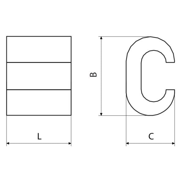 Cembre - Raccord en C pour circuits de terre en cuivre étamé C95-C35ST