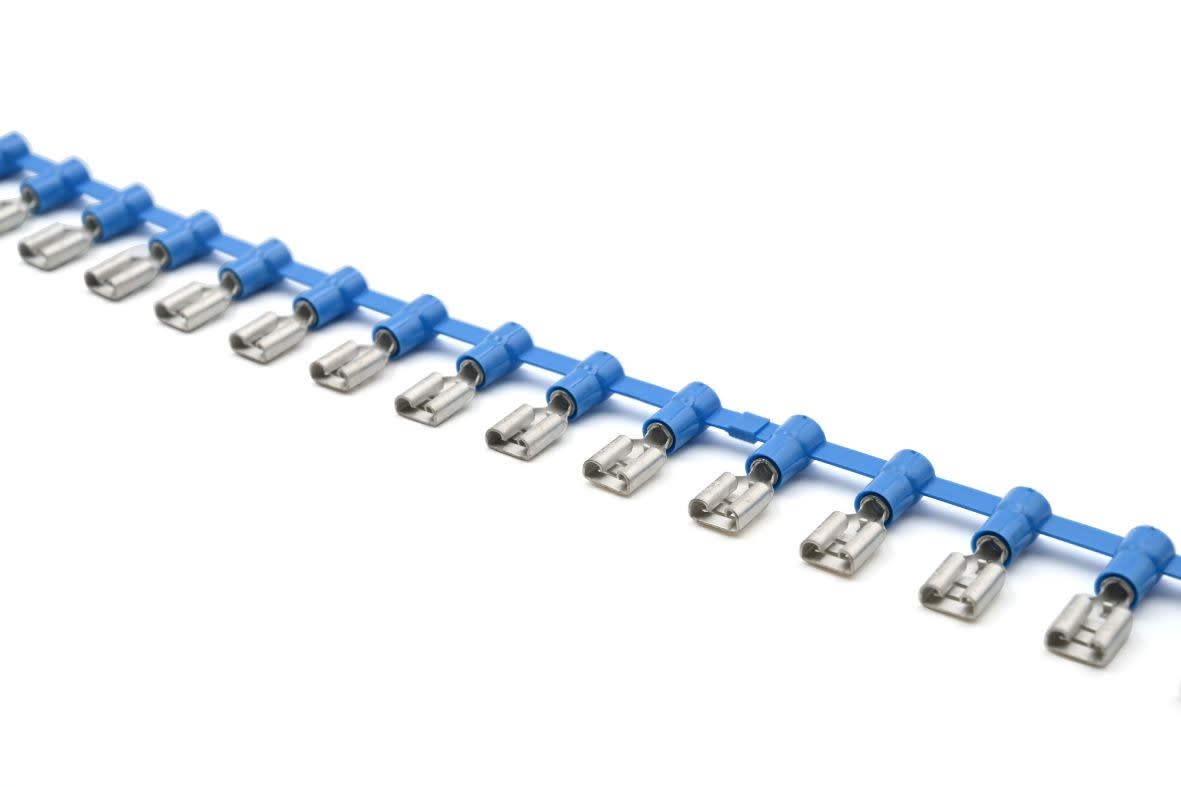 Cembre - Clip partiellement isolé femelle bleu (1,5 à 2,5 mm²) - 6,3 x 0,8 mm en bande