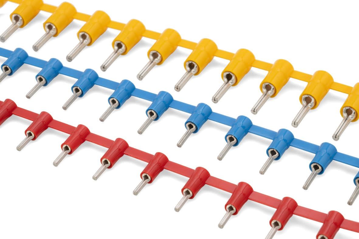 Cembre - Cosse préisolée à embout rond jaune (4 à 6 mm²) - L 12 mm en bande