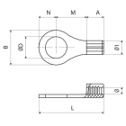 Cembre - Cosse nue roulée ronde 4 à 6 mm² - Diam. 16 mm