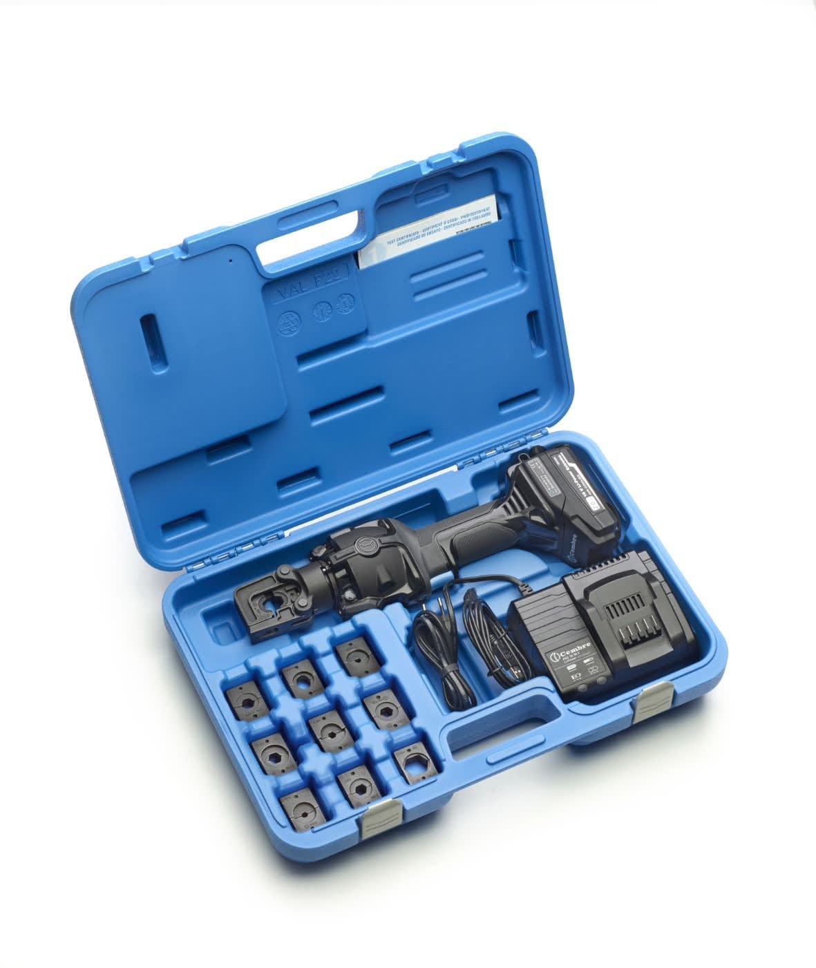 Cembre - Outil de sertissage sur batt. avec coffret, chargeur, 2 batt et 12 matrices