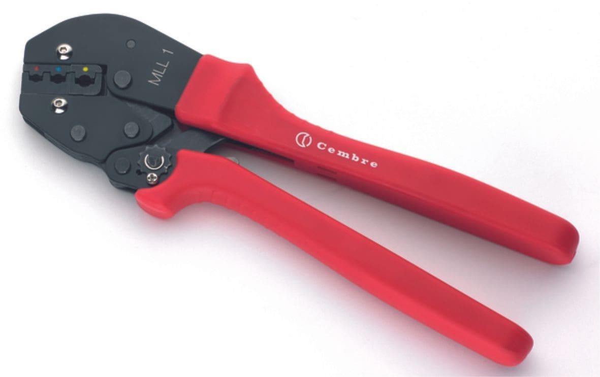Cembre - Pince à sertir les cosses préisolées rouges/bleues/jaunes (0,25 à 6 mm²)