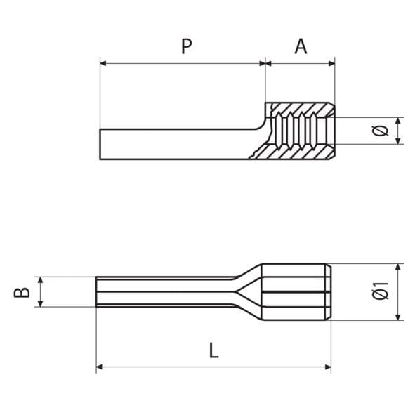 Cembre - Cosse nue roulée à embout rond 0,25 à 1,5 mm² - L 12 mm