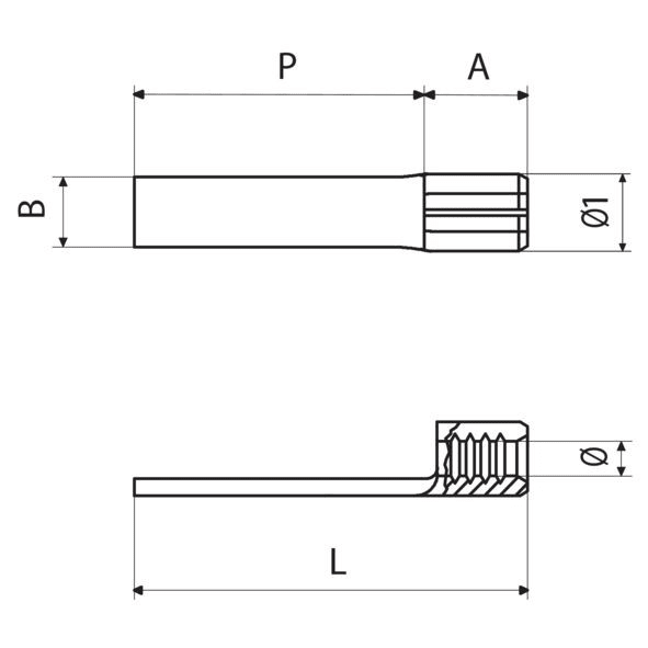 Cembre - Cosse nue roulée à brasée à embout plat 4 à 6 mm² - L 17 mm