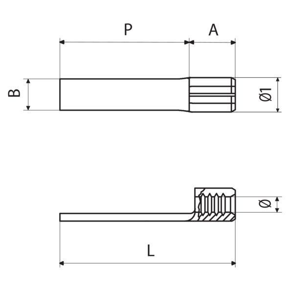 Cembre - Cosse nue roulée à brasée à embout plat 4 à 6 mm² - L 17 mm