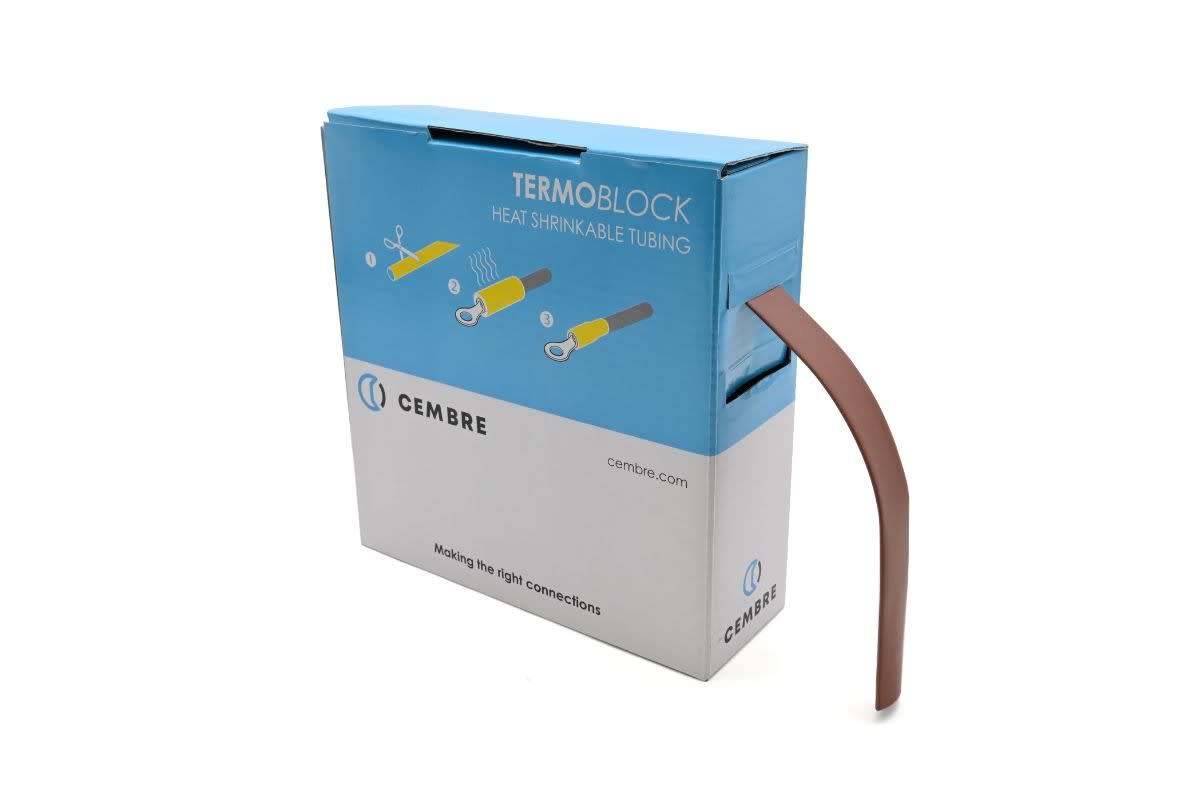 Cembre - Gaine thermo 2:1 en cassette 12,7 mm av. rétreint L 10 m marron