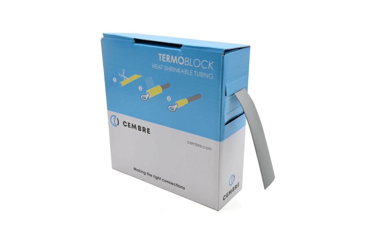 Cembre - Gaine thermo 2:1 en cassette 12,7 mm av. rétreint L 10 m grise