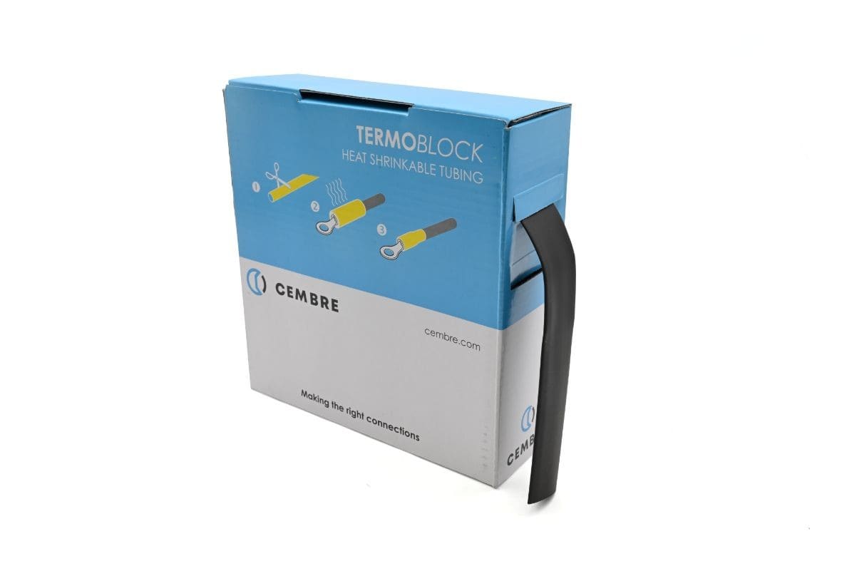 Cembre - Gaine thermo 2:1 en cassette 19 mm av. rétreint L 5 m noire