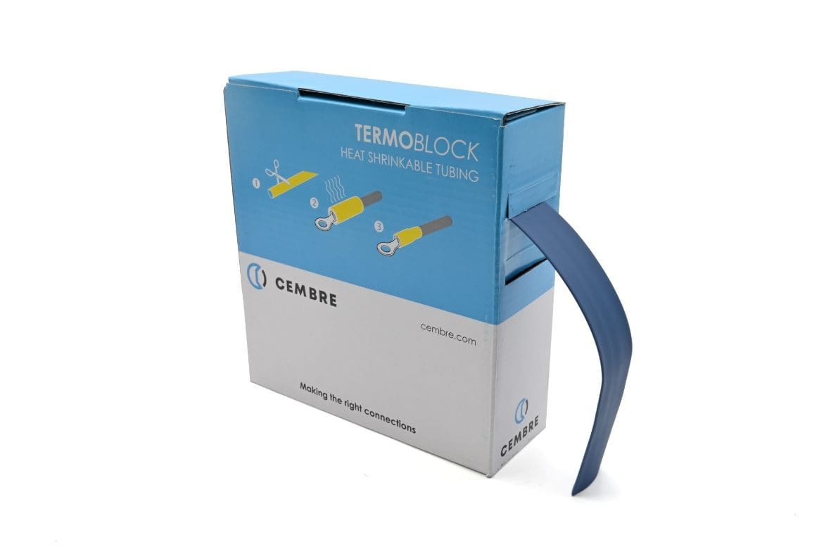 Cembre - Gaine thermo 2:1 en cassette 19 mm av. rétreint L 5 m bleue