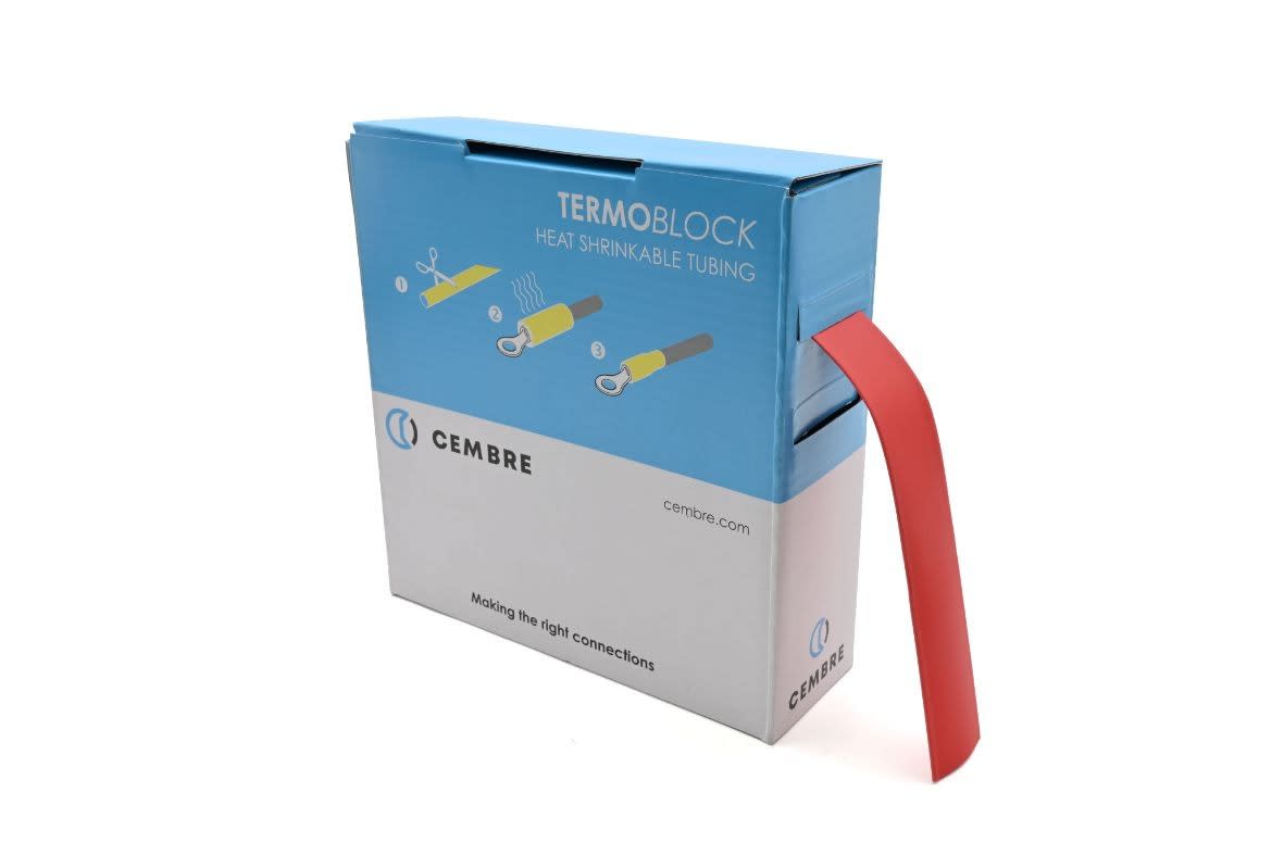 Cembre - Gaine thermo 2:1 en cassette 19 mm av. rétreint L 5 m rouge