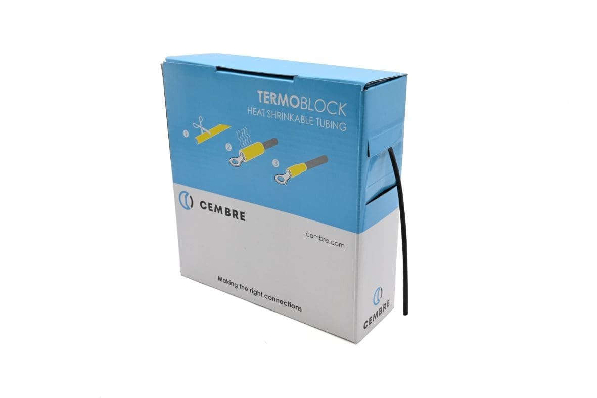 Cembre - Gaine thermo 2:1 en cassette 2,4 mm av. rétreint L 20 m noire
