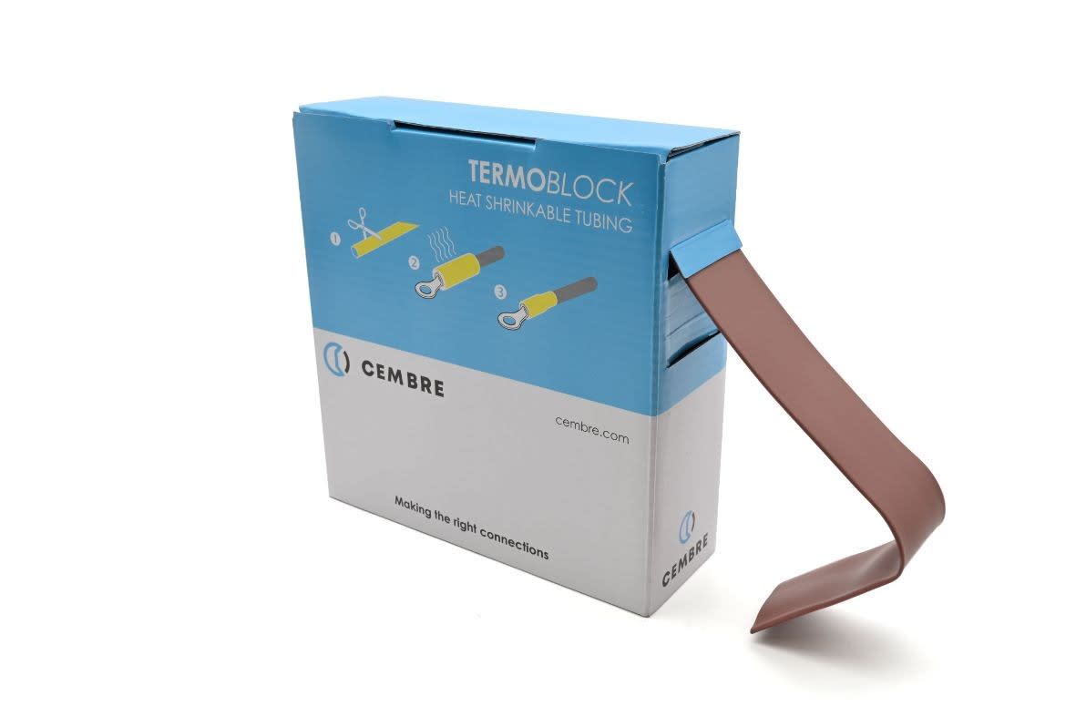 Cembre - Gaine thermo 2:1 en cassette 25,4 mm av. rétreint L 5 m marron