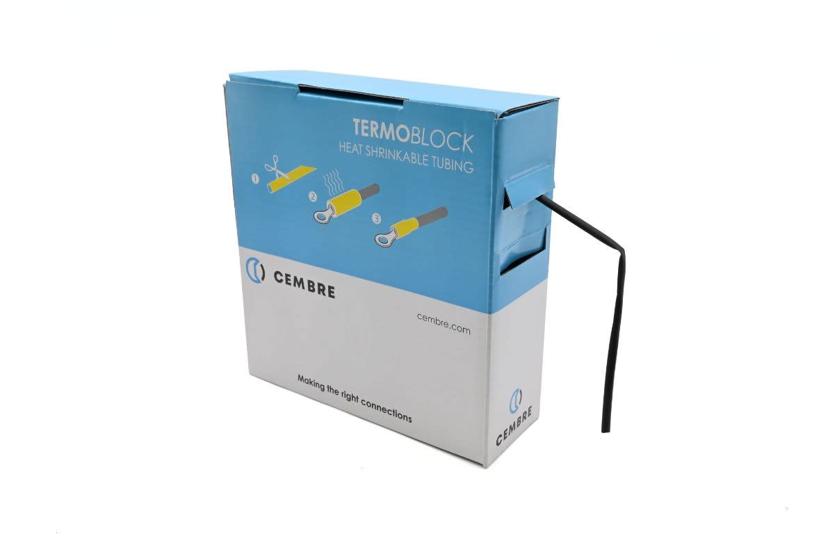 Cembre - Gaine thermo 2:1 en cassette 3,2 mm av. rétreint L 10 m noire