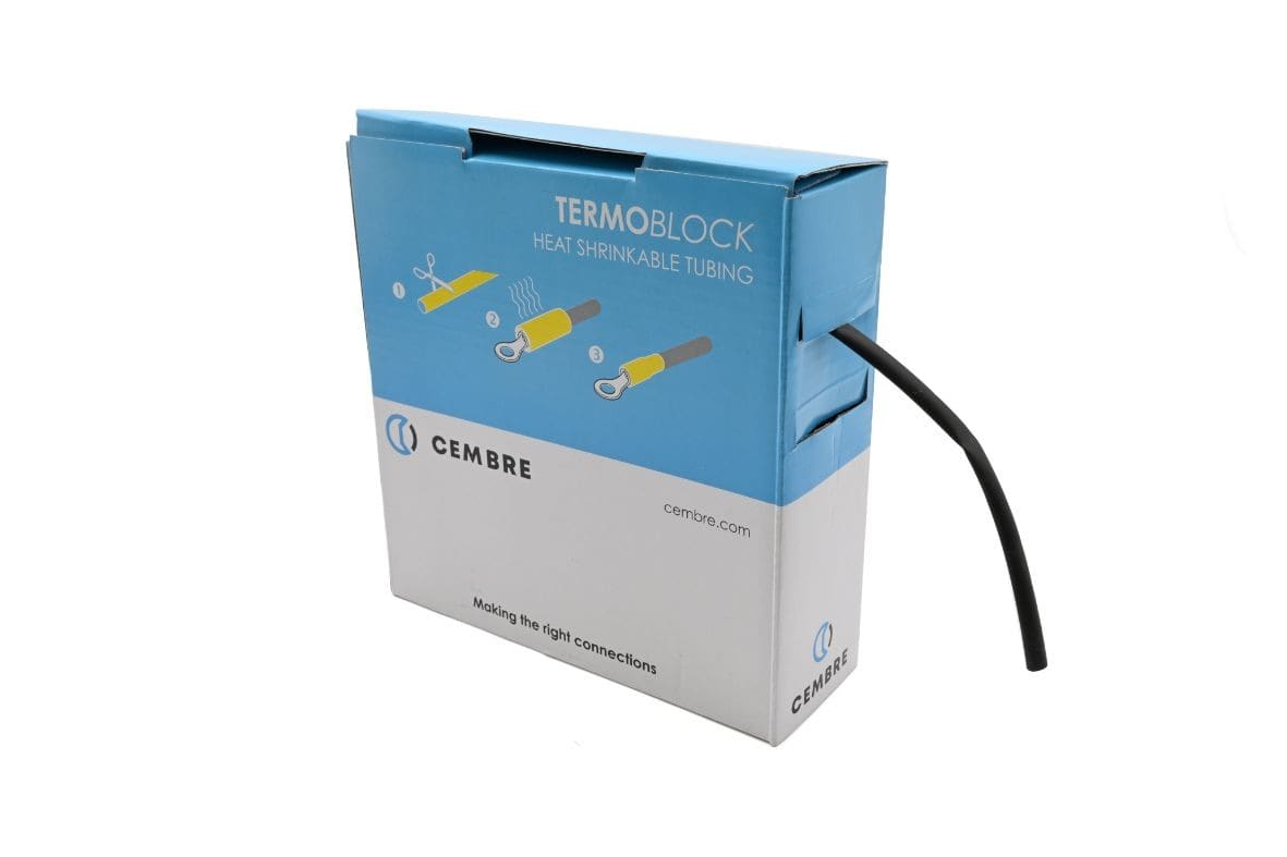 Cembre - Gaine thermo 2:1 en cassette 4,8 mm av. rétreint L 10 m noire