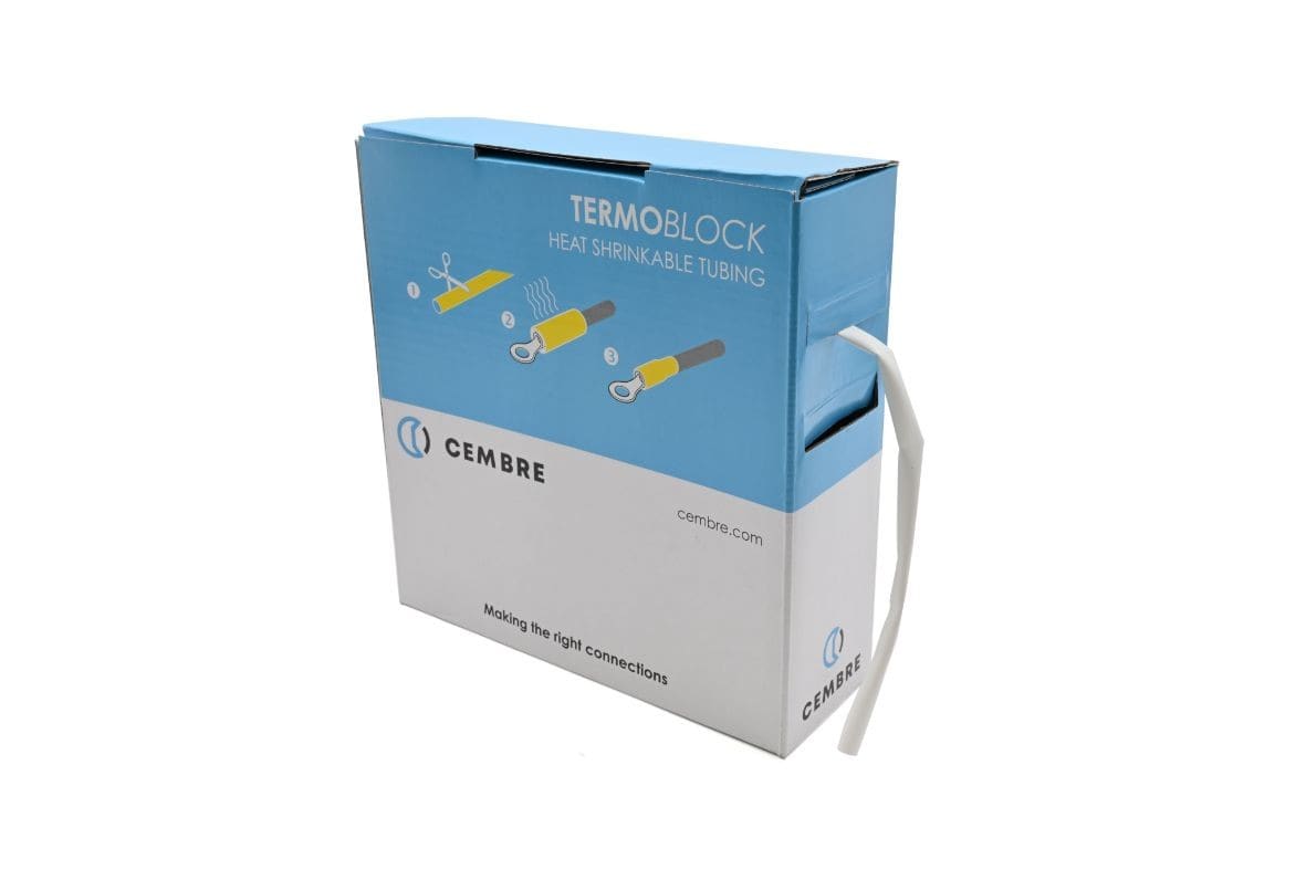 Cembre - Gaine thermo 2:1 en cassette 4,8 mm av. rétreint L 10 m blanche