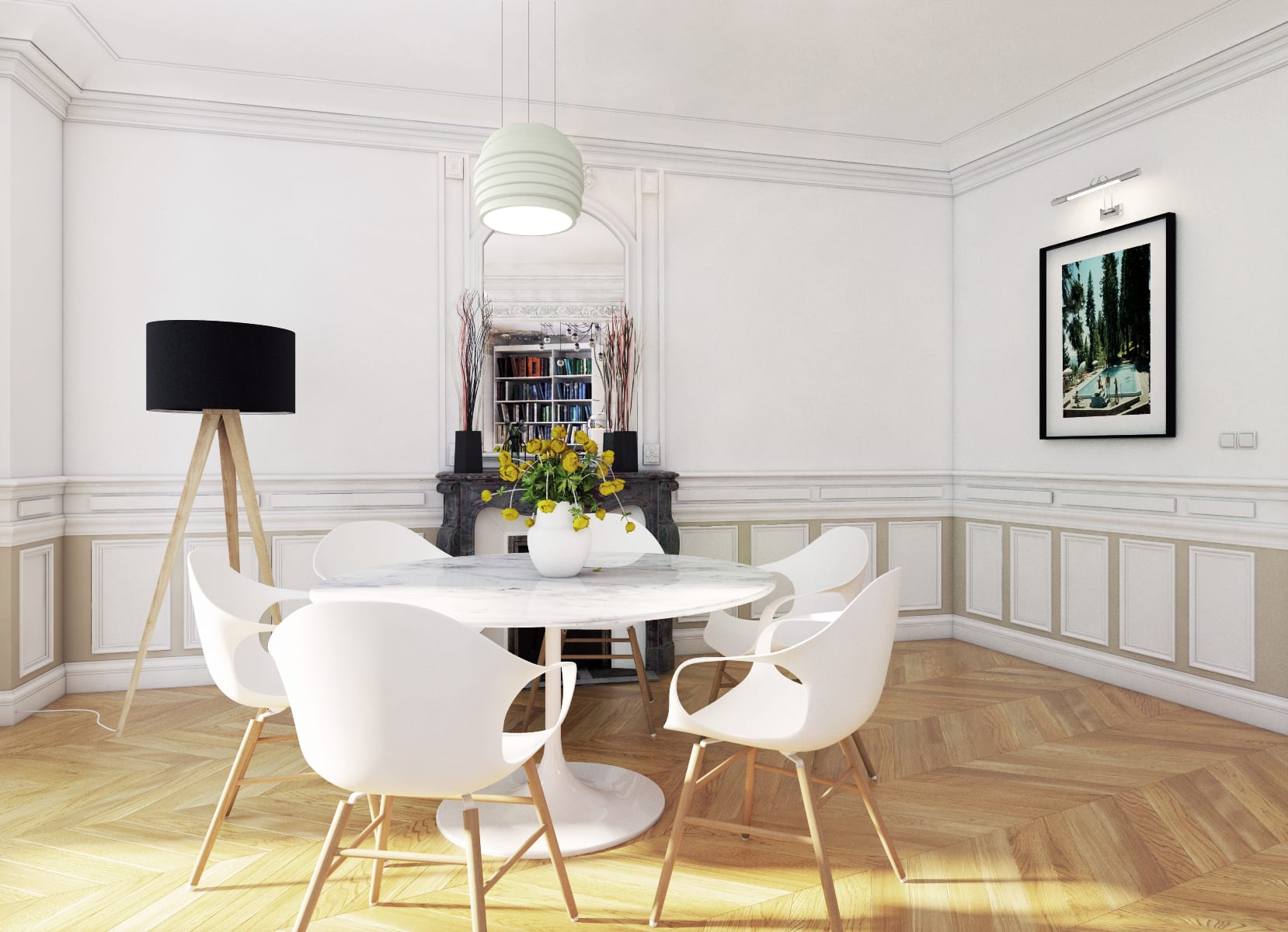 Sedap Atelier - SUSPENSION RUCHE LED GM PLATRE NATUREL DIMMABLE DALI