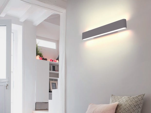 Sedap Atelier - APPLIQUE SIMPLE VERTICAL DBLE FLUX PLATRE NATUREL LED IRC90 2700K DIMMABLE DALI