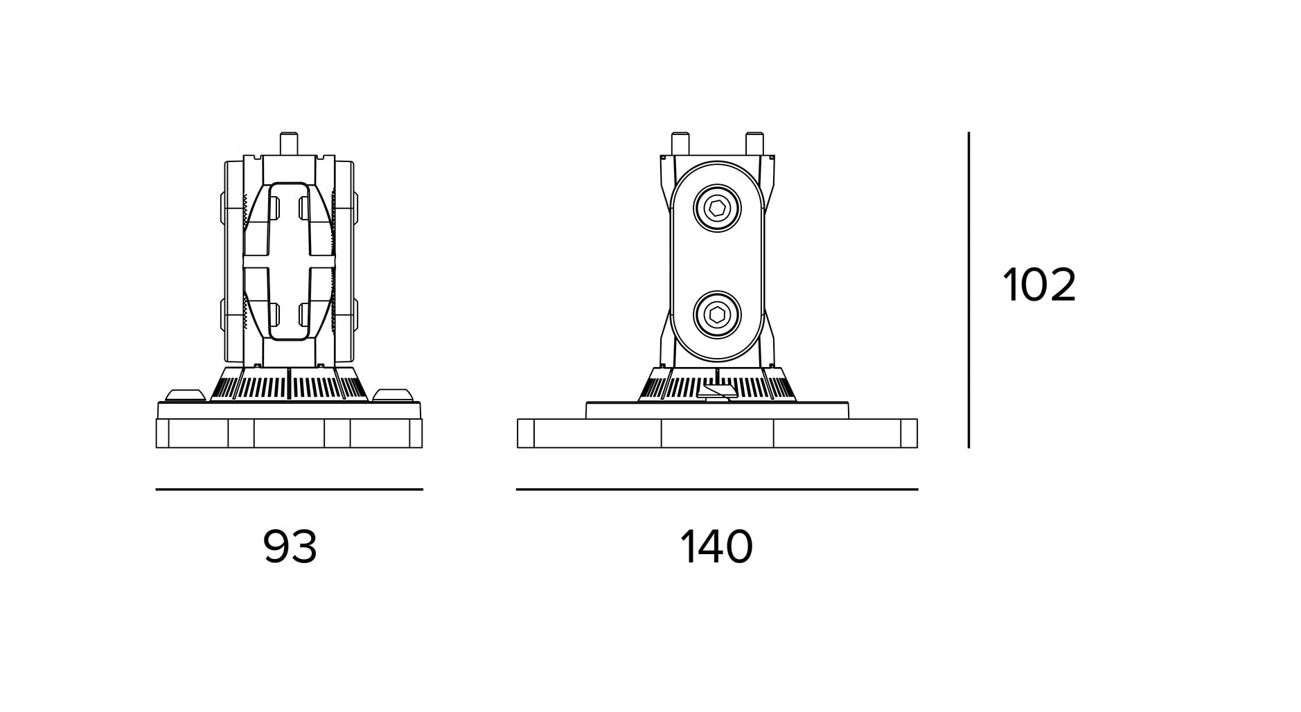 Targetti - PYROS SHORT MOUNTING BRACKET FERRITE