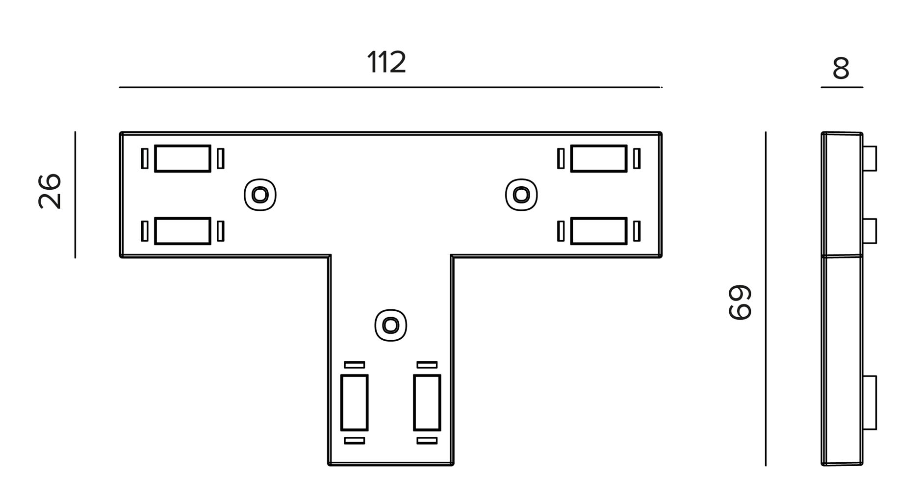 Targetti - OZ MAGNETIC T JOINT BLK
