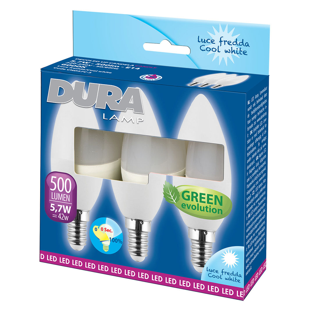 Targetti - TRIPACK CANDELA E14 5,7W 230V 6400K