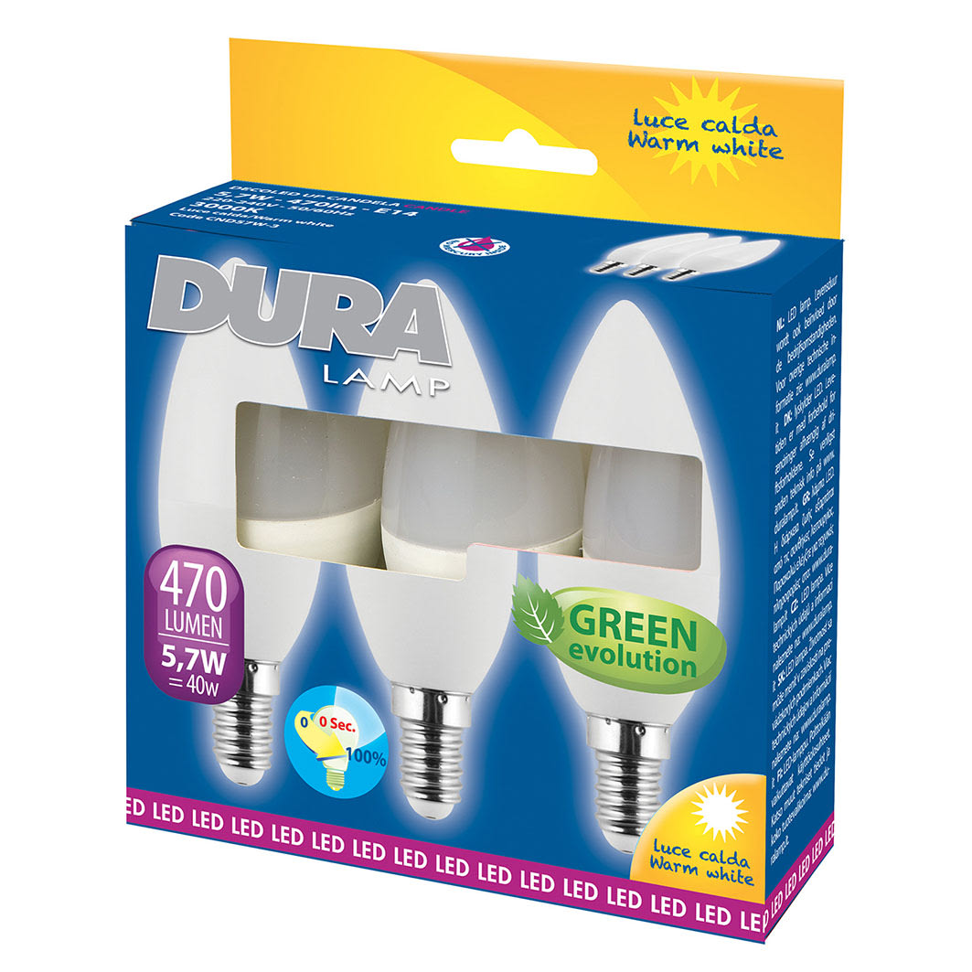 Targetti - TRIPACK CANDELA E14 5,7W 230V 3000K