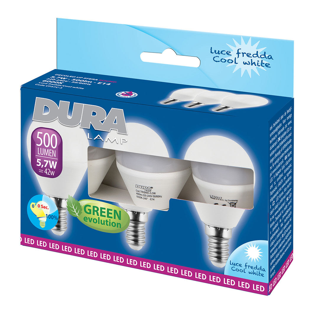 Targetti - TRIPACK SFERA E14 5,7W 230V 6400K