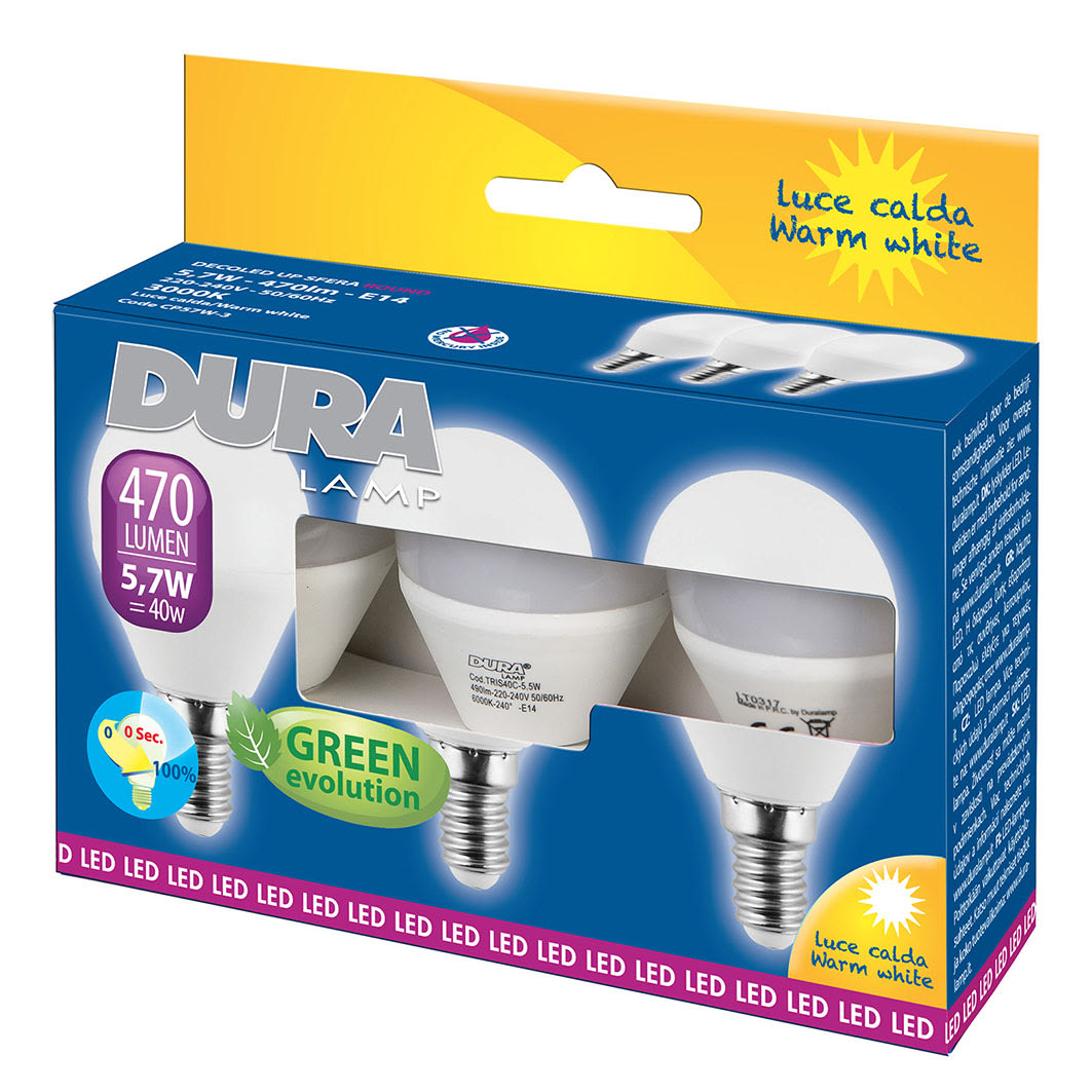 Targetti - TRIPACK SFERA E14 5,7W 230V 3000K