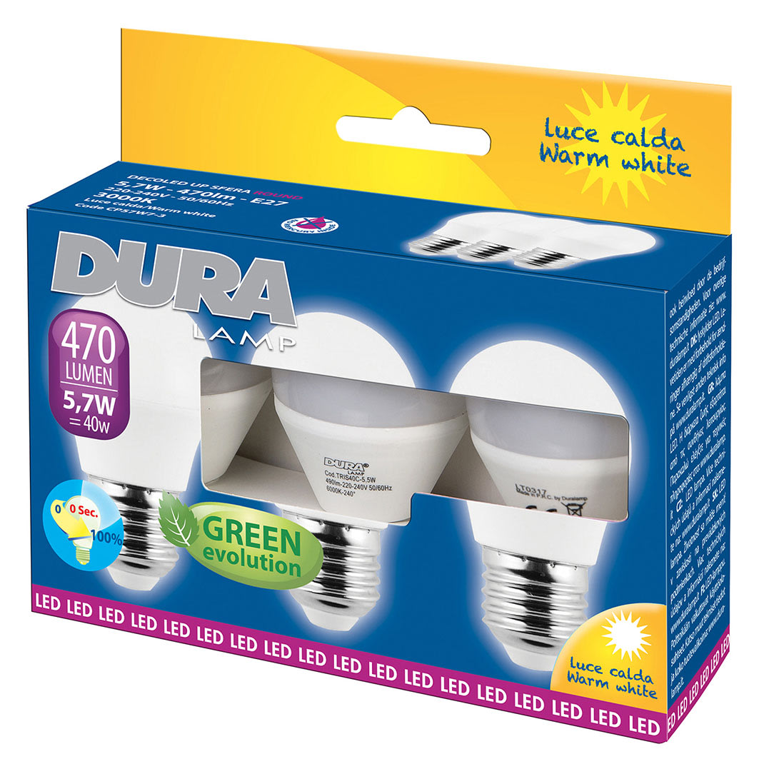 Targetti - TRIPACK SFERA E27 5,7W 230V 3000K