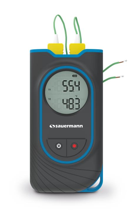 Sauermann - Thermomètre 2 voies Si-TT3 livré avec 2 sondes de température thermocouple K