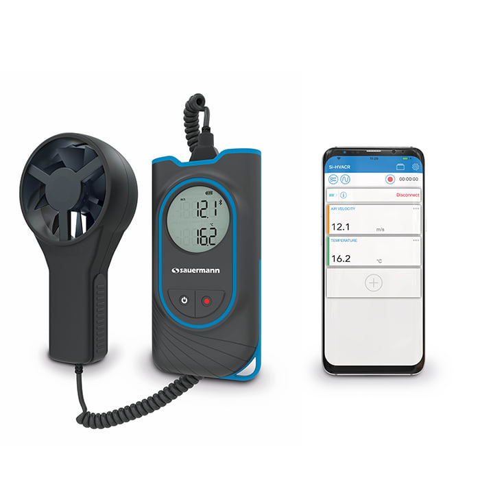 Sauermann - Thermo-anémomètre à hélice Si-VV3 avec sonde à hélice 80 mm