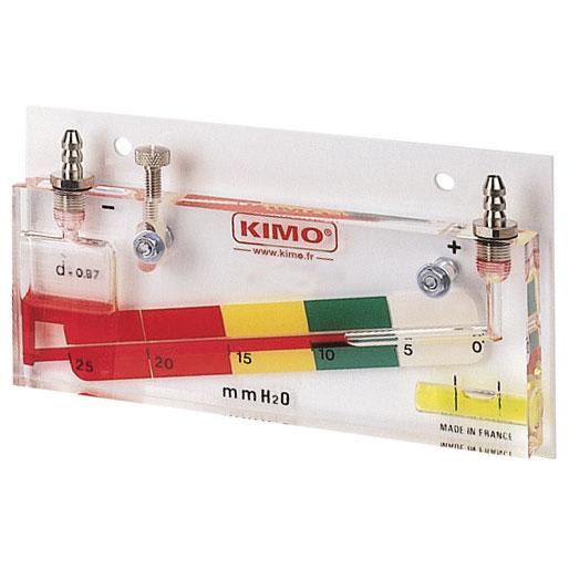 Sauermann - Manomètre à colonne inclinée à zones de couleur CP.25 avec échelle 0-25mmH2O